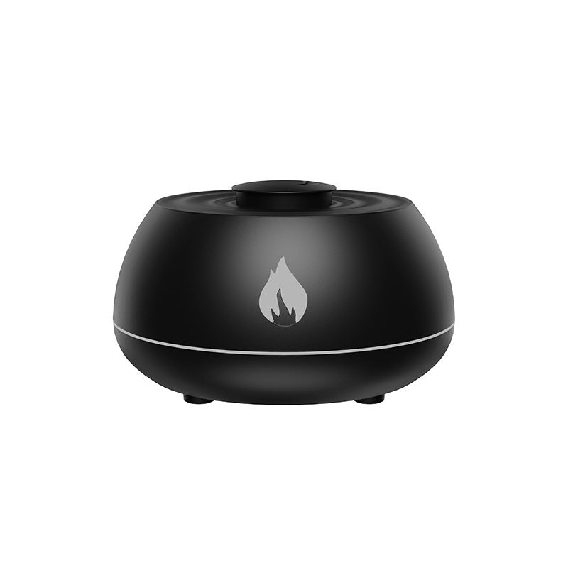 Diffuseur humidificateur FlamAroma flamme effet lumière LED USB portable compact silencieux aromathérapie huiles essentielles zen ambiance relaxation décoration moderne brume vapeur maison bureau chambre salon apaisant calme