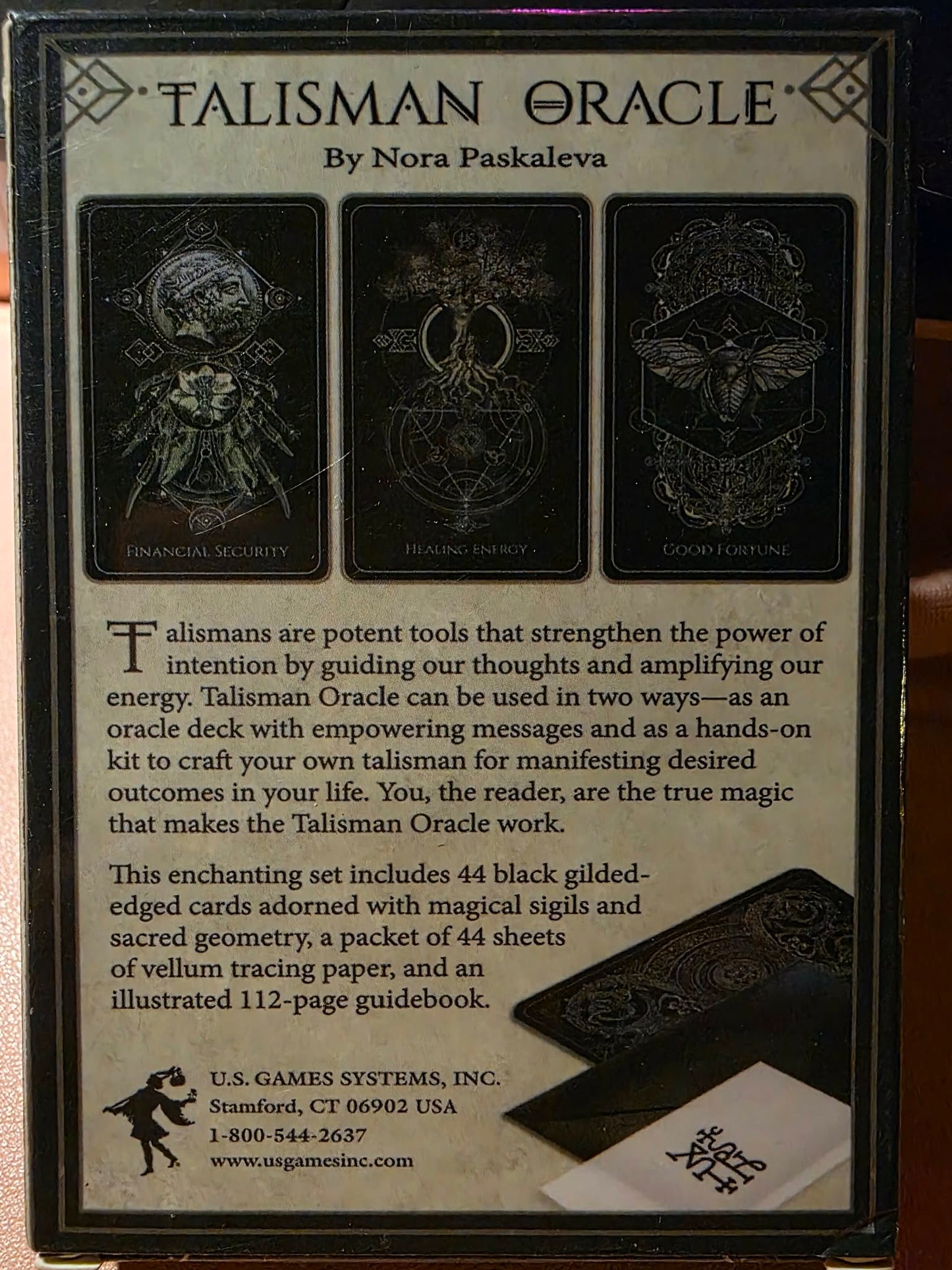 Talisman Oracle — dos de la boîte, description complète