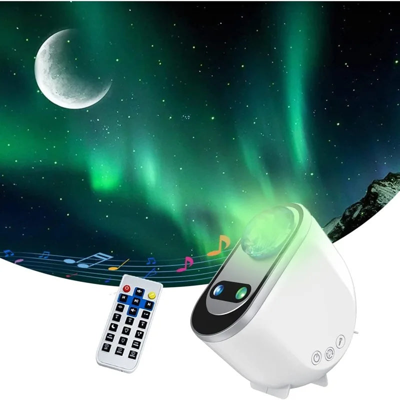 Projecteur LED CielAurora galaxie étoiles aurore boréale ciel étoilé ambiance chambre salon boudoir salle-à-manger cuisine sous-sol garage décoration lampe atmosphère multicolore mode automatique cadeau relaxation zen lumière maison