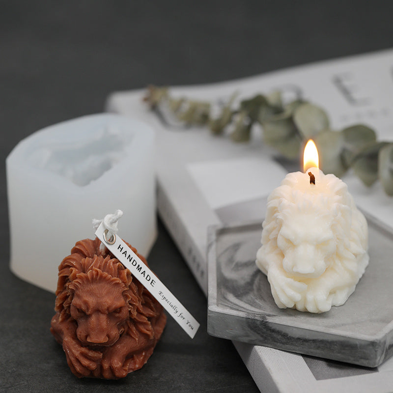 Chandelle artisanale lion parfumée bougie décorative créative cadeau cire soja naturelle écologique ambiance zen relaxation maison décoration unique artisanat cadeau original anniversaire fête bien-être aromathérapie design animal
