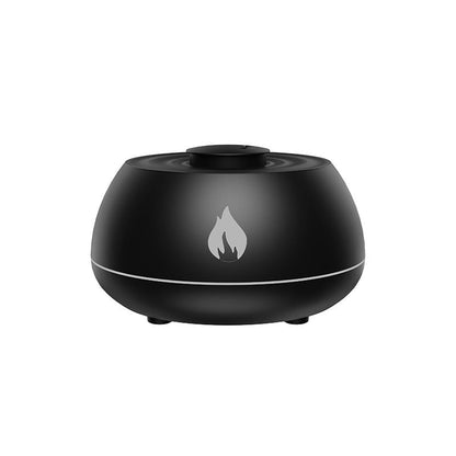 Diffuseur humidificateur FlamAroma flamme effet lumière LED USB portable compact silencieux aromathérapie huiles essentielles zen ambiance relaxation décoration moderne brume vapeur maison bureau chambre salon apaisant calme
