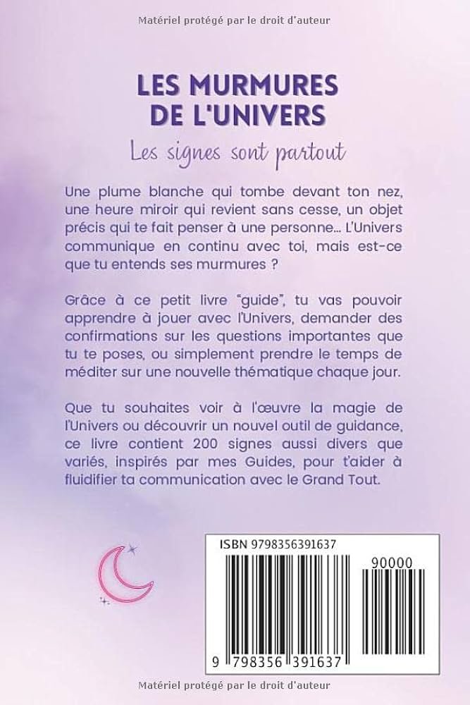 Dos de la boîte - Les Murmures de l'Univers, les signes sont partout