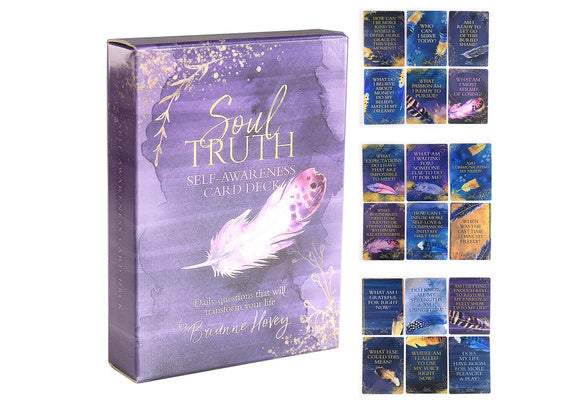 Soul Truth — coffret avec 5 cartes étalées : Am I Afraid to Be Seen, What Boundaries, Am I Apologizing for My Truth
