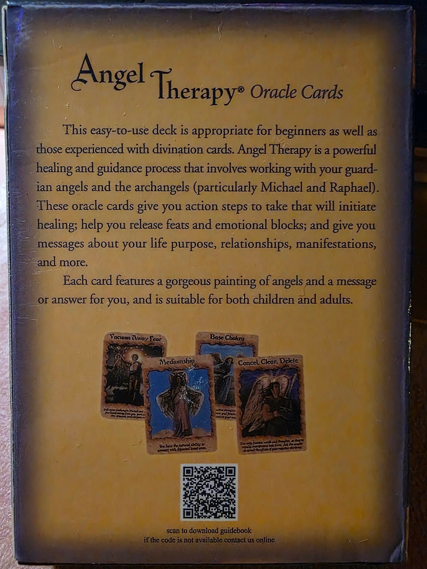 Angel Therapy — coffret de côté avec cartes : You Are Profoundly Clairvoyant, You Are a Powerful Lightworker, Workshops and Seminars, Vegetarian/Vegan