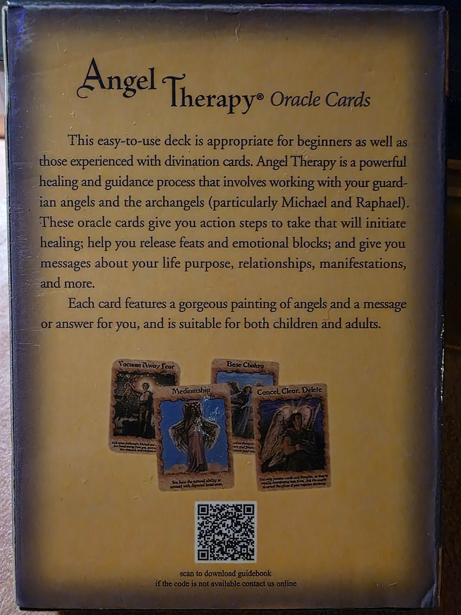 Angel Therapy — coffret de côté avec cartes : You Are Profoundly Clairvoyant, You Are a Powerful Lightworker, Workshops and Seminars, Vegetarian/Vegan