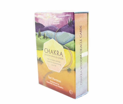 Chakra Wisdom Oracle Cards — endos du coffret avec 7 cartes: Discovery, Passion, Joy, Wisdom, Vanity, Recovery, Instinct
