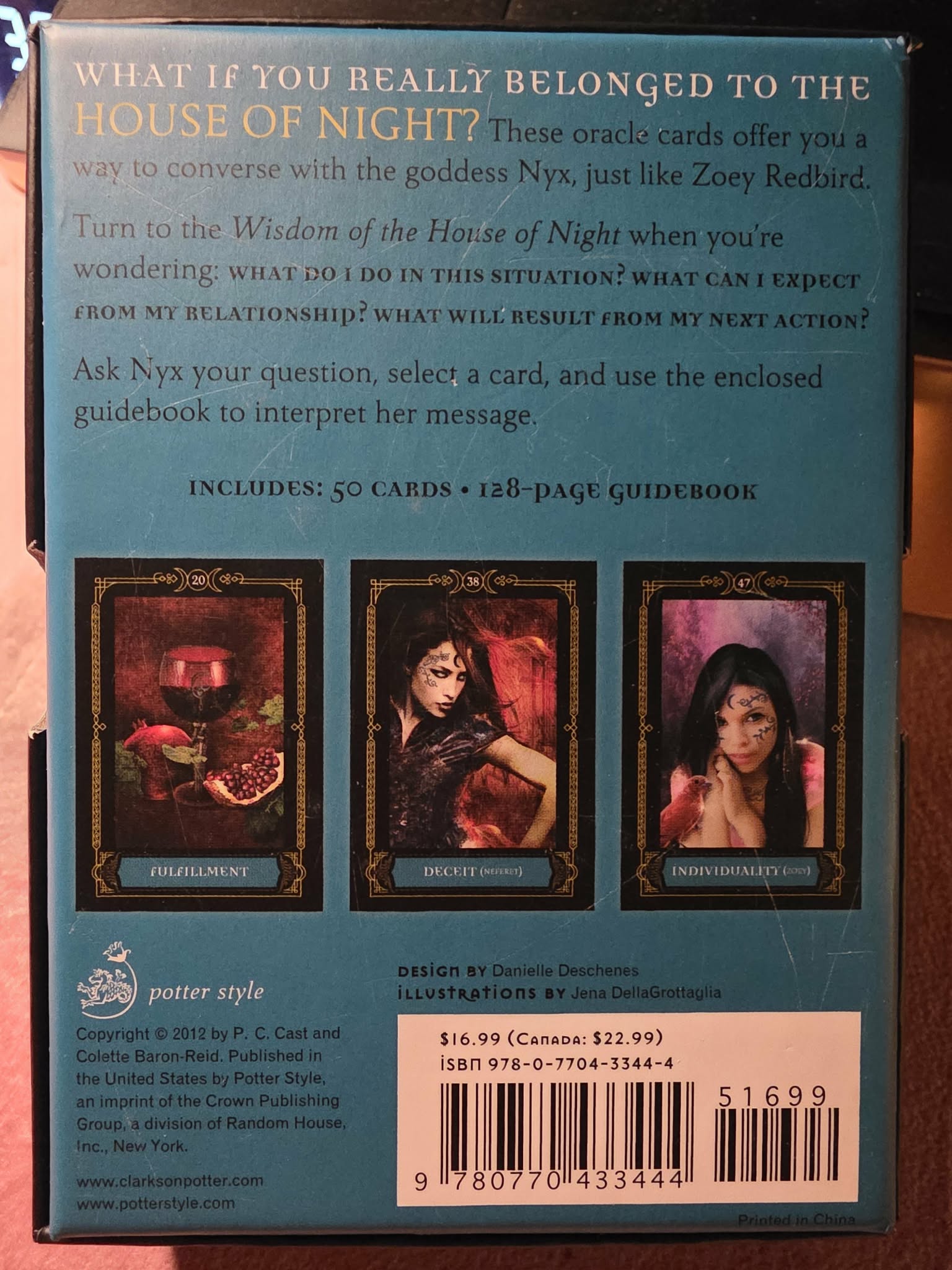 Wisdom of the House of Night — endos du coffret avec description et ISBN