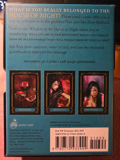 Wisdom of the House of Night — endos du coffret avec description et ISBN
