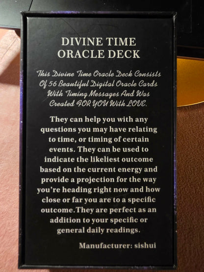 Divine Time Oracle Deck — coffret rigide et cartes
