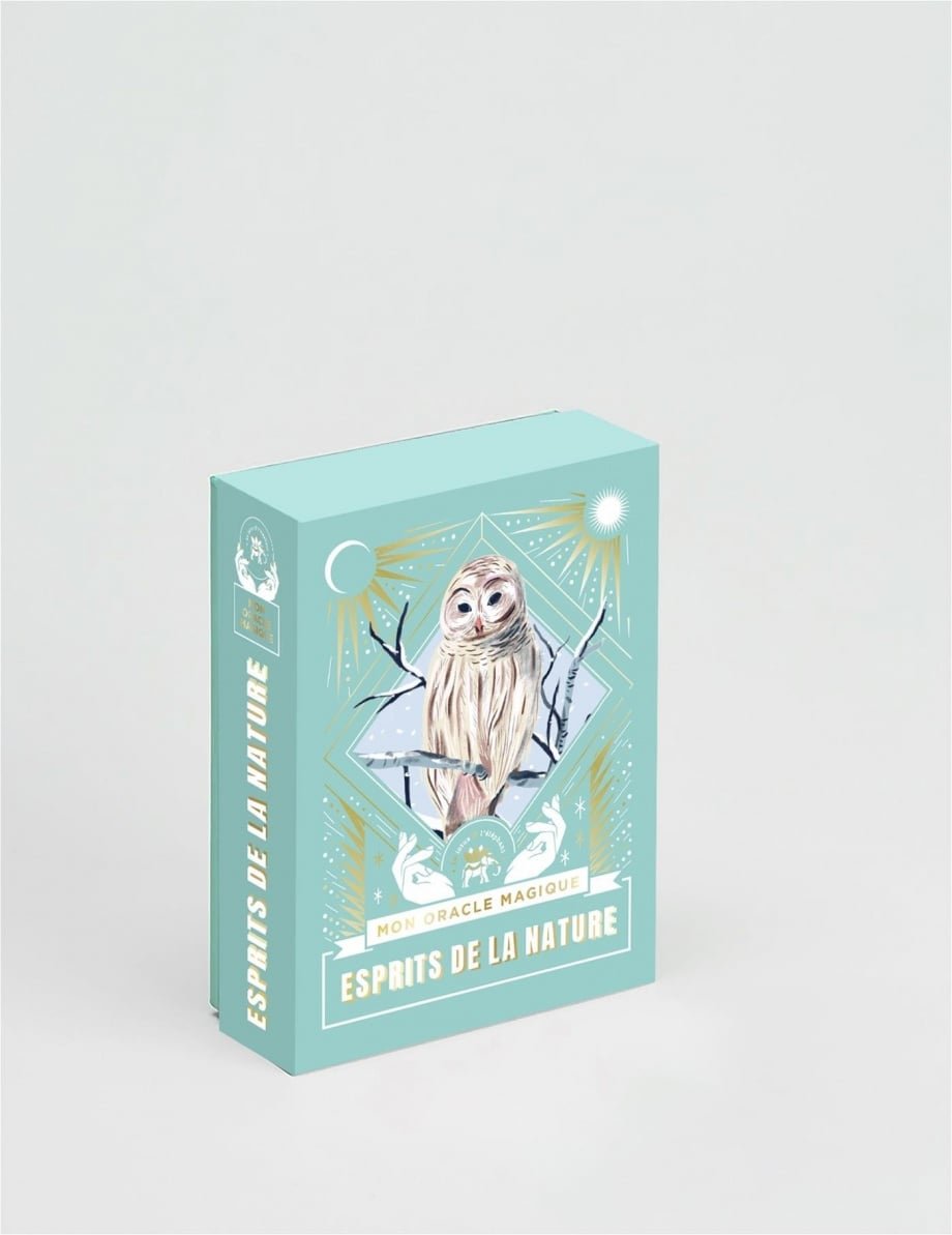 Esprits de la Nature – coffret rigide turquoise avec chouette, vue de côté