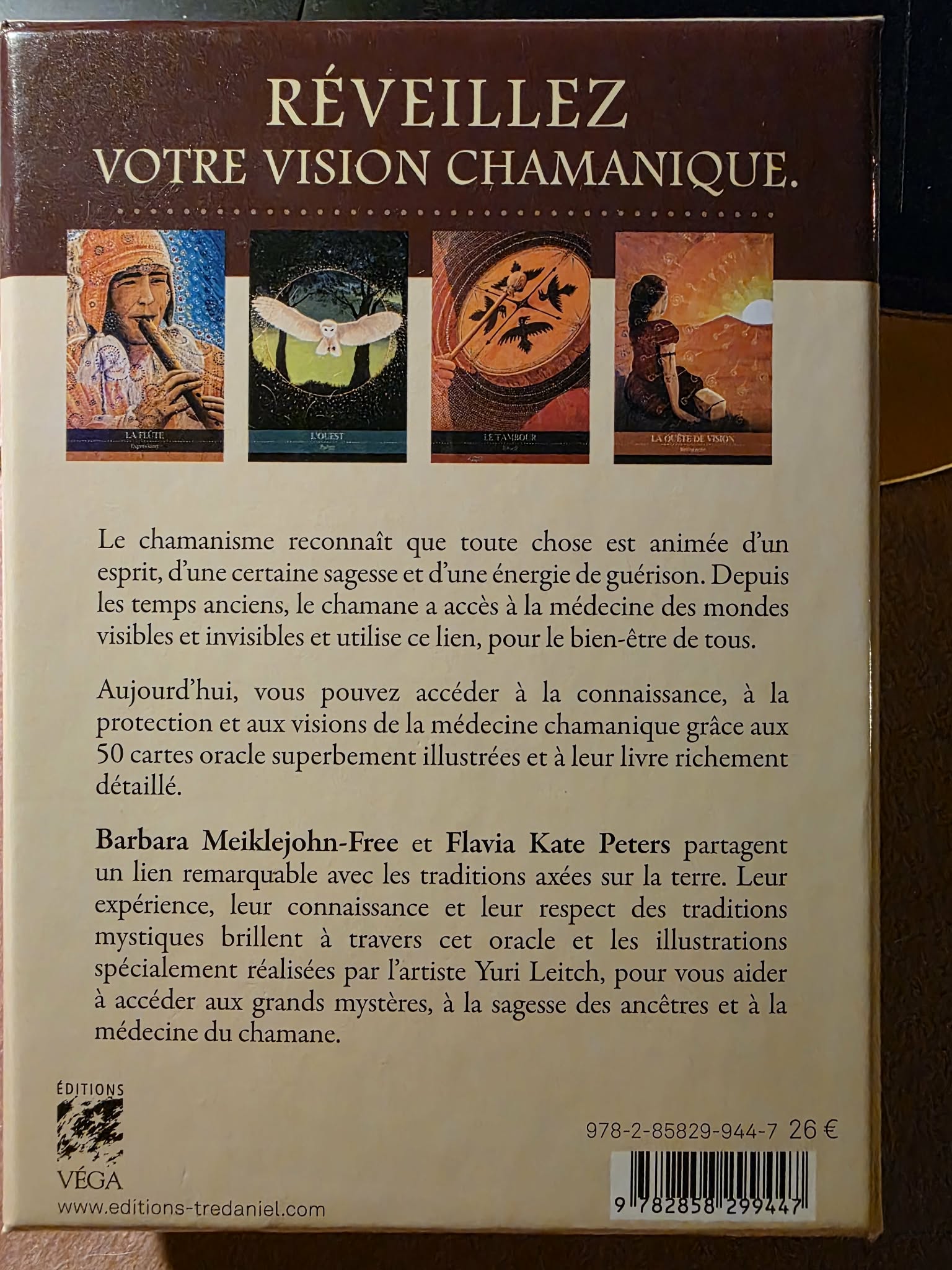Médecine Chamanique Oracle Cards — dos de la boîte