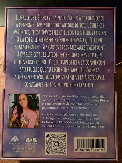 L'Oracle de l'Éther — dos de la boîte avec description