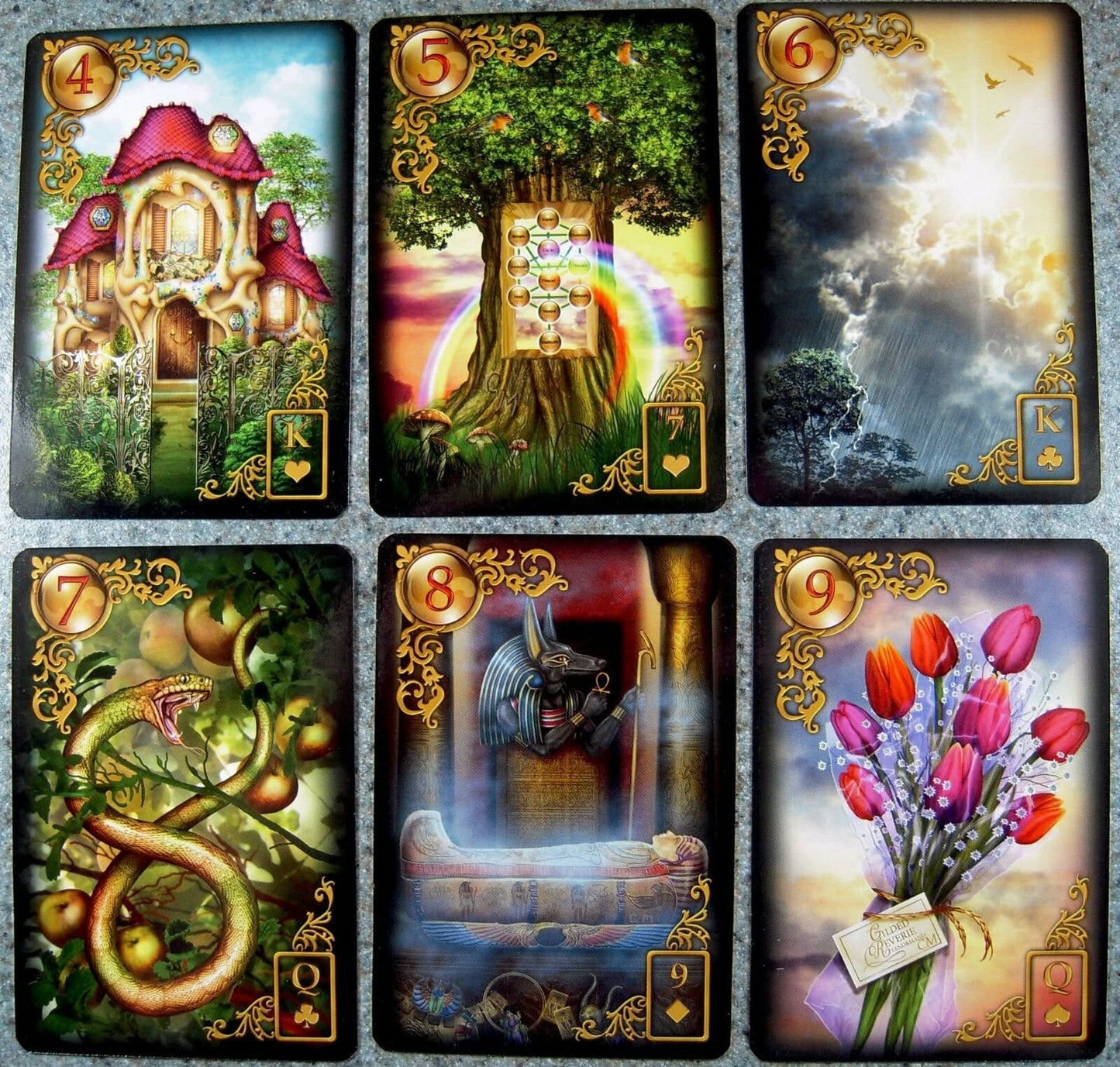 Les Rêves Enchantés de Lenormand — grille de cartes