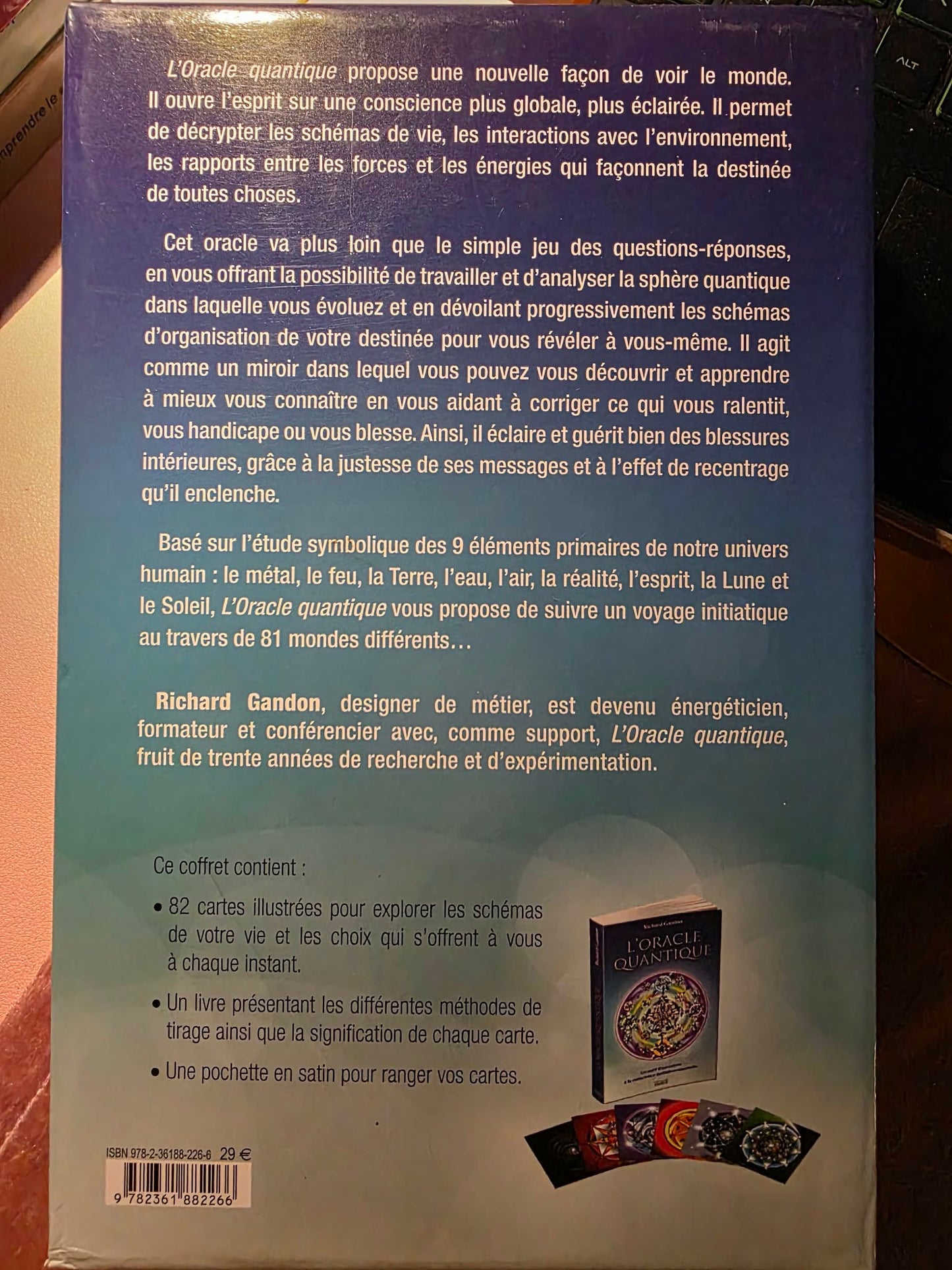 Dos de la boîte - description et contenu de L'Oracle Quantique