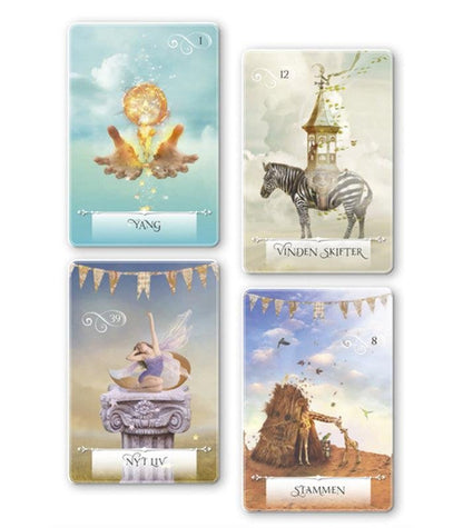 Wisdom of the Oracle — 4 cartes : Yang, Vinden Skifter, Nyt Liv, Stammen