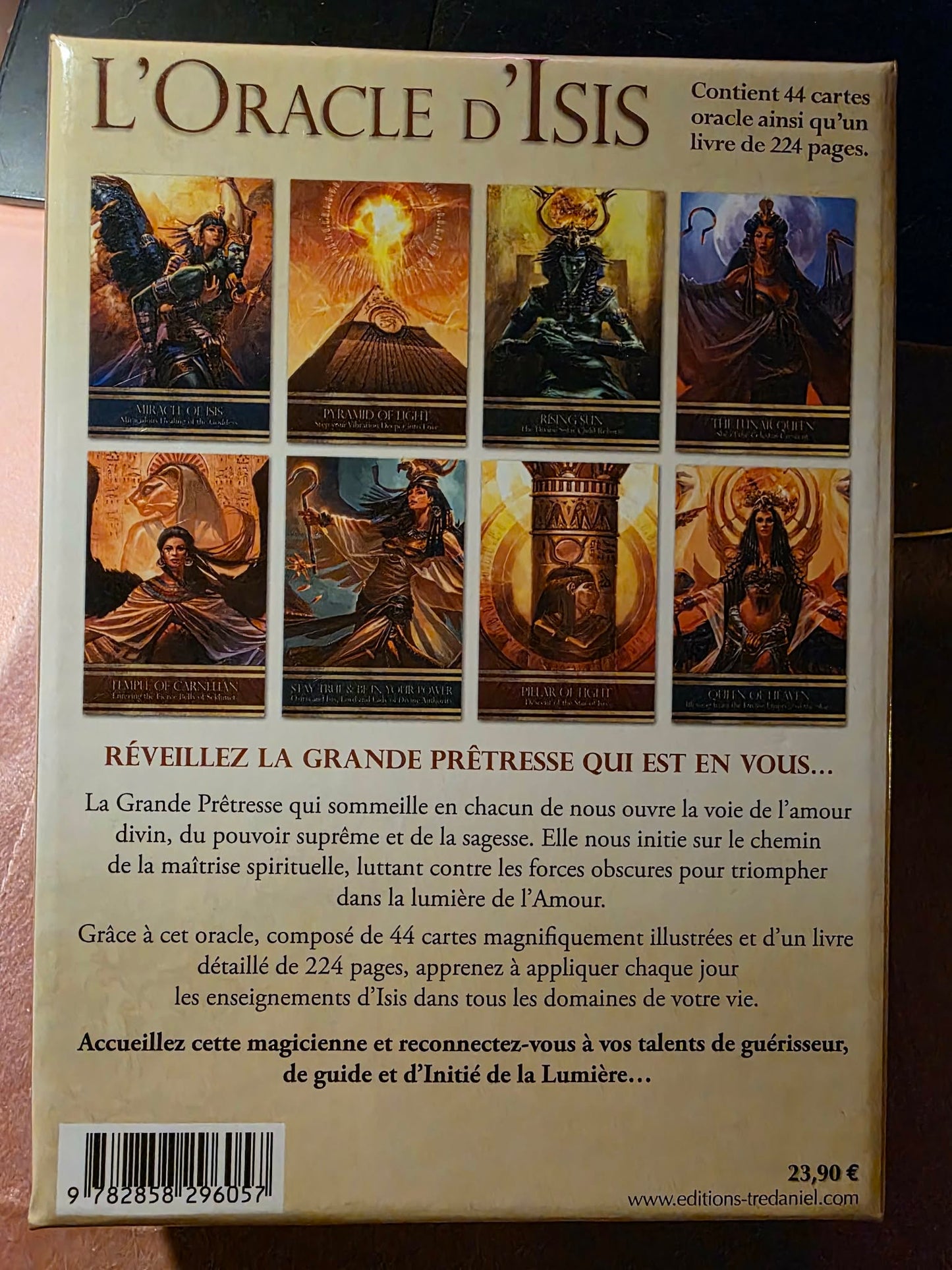 L'Oracle d'ISIS — dos de la boîte avec description en français