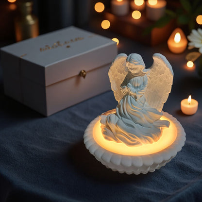LumiReed ZENiAL — Veilleuse Ange Plâtre ambiance bougies