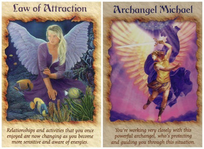 Angel Therapy Oracle Cards — coffret avant par Doreen Virtue, 44-Card Deck & Guidebook