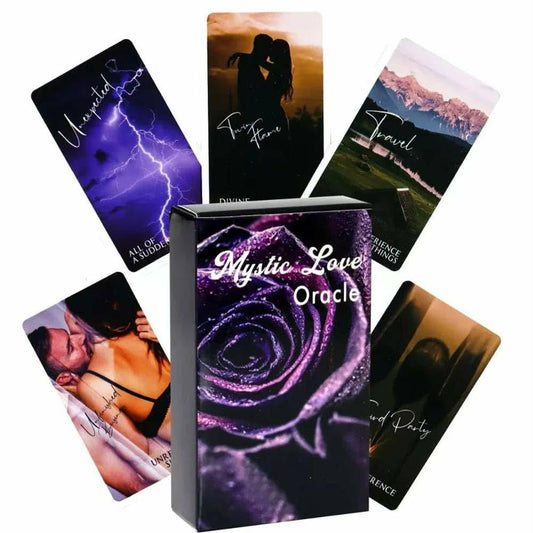 Mystic Love Oracle — cartes Unexpected, Twin Flame, Travel, Unfinished Business, Third Party