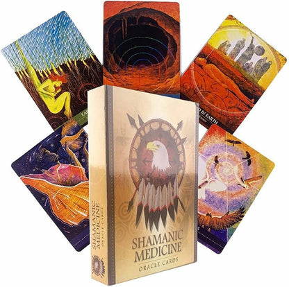 Médecine Chamanique Oracle Cards — coffret fermé de côté