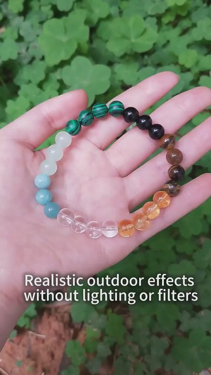 Bracelet ZENiAL — Citrine, Dongling & Malachite | Pierre Naturelle