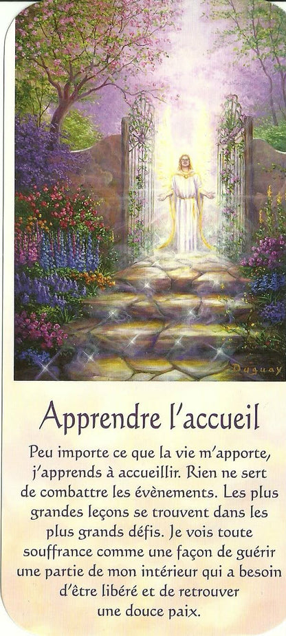 Carte Être – femme en méditation sous visage divin