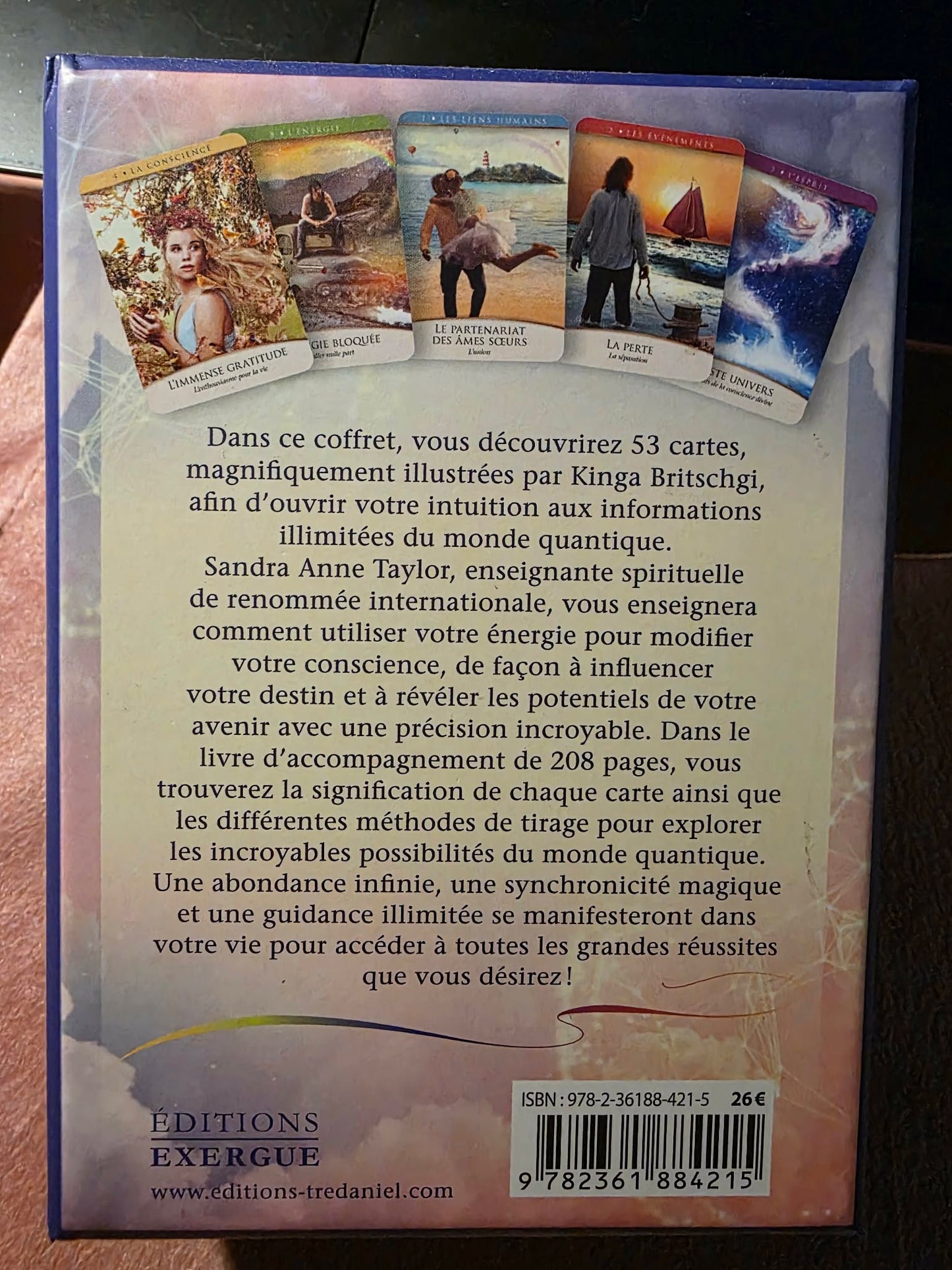 L'Oracle du Quantique — dos des cartes, mandala bleu