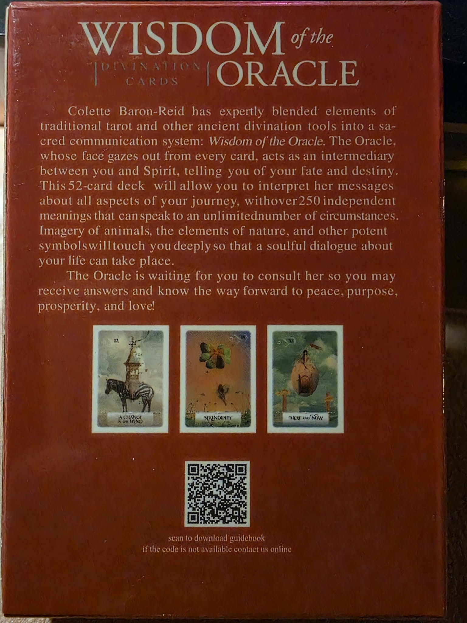 Wisdom of the Oracle — arrière de la boîte avec description complète