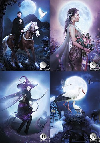 De La Nuit Lenormand — coffret et 5 cartes étalées en éventail