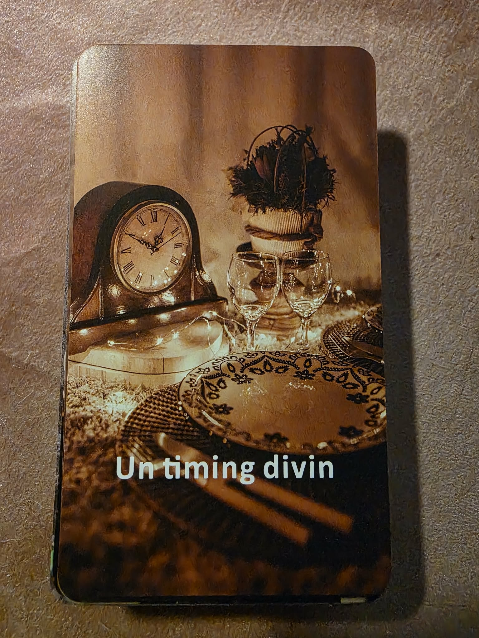 Cartes du Temps — carte Un timing divin avec horloge